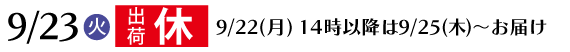 出荷休業日