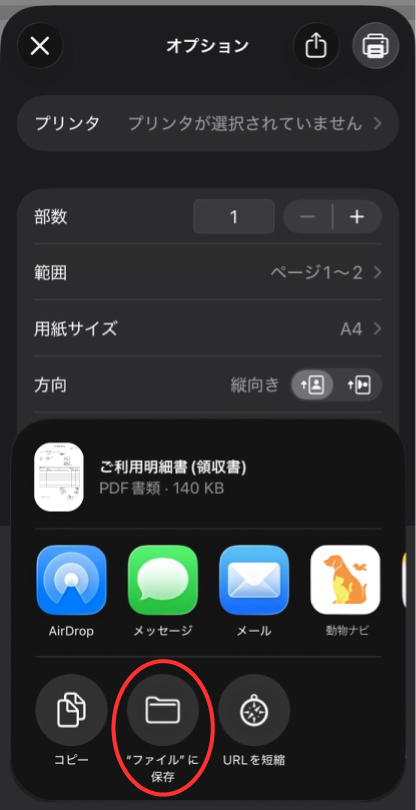 iPhone STEP 8 �t�@�C���ɕۑ���I��